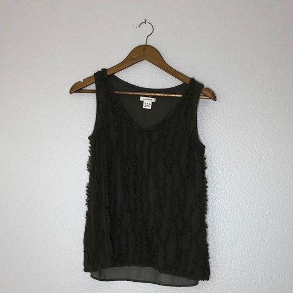 Sundance Green Ruffle Top size medium - Picture 2 of 7
